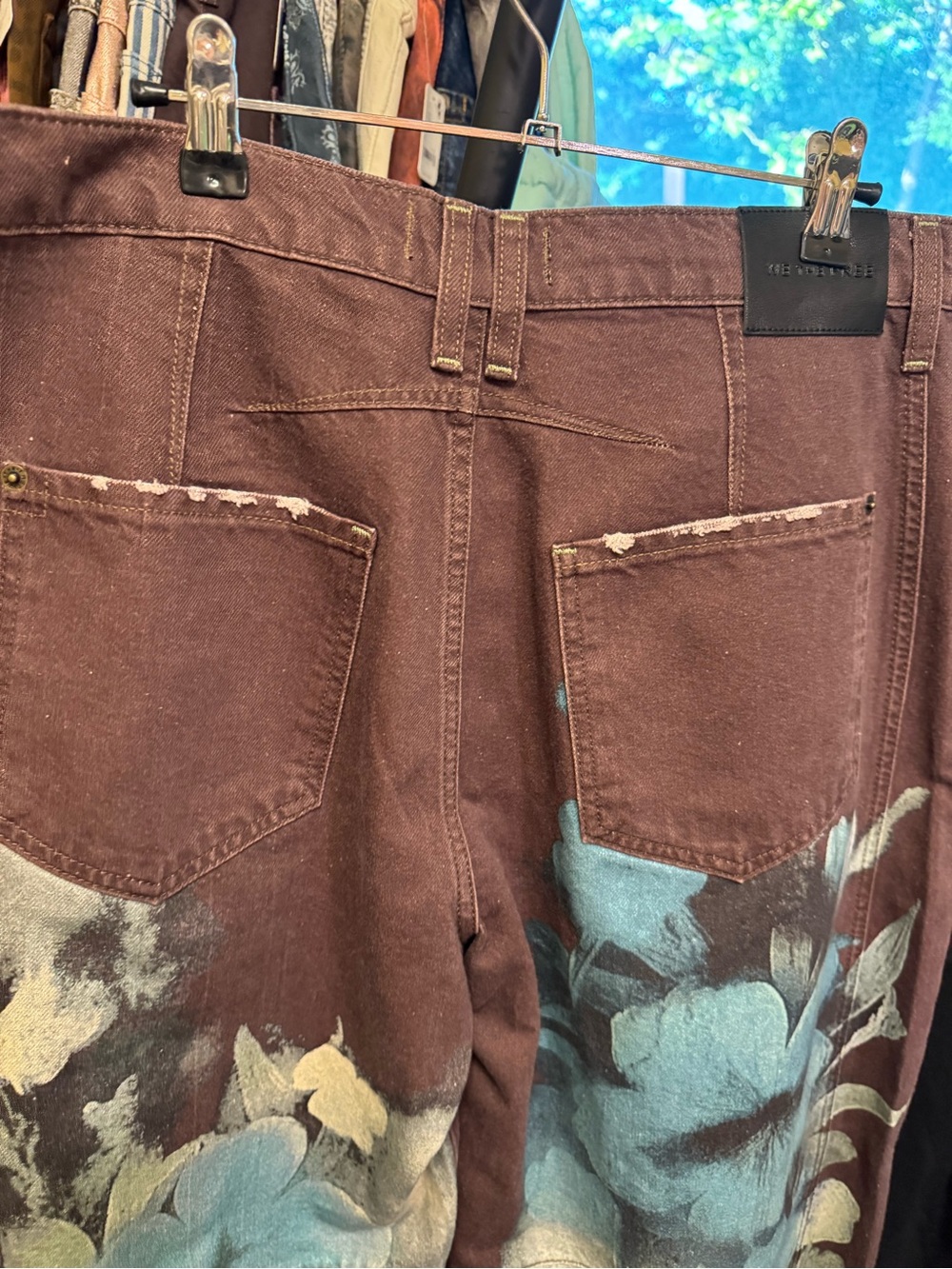 NWT Free People We The Free Good Luck Printed Barrel Jeans - Washed Floral - 29 - Picture 13 of 15